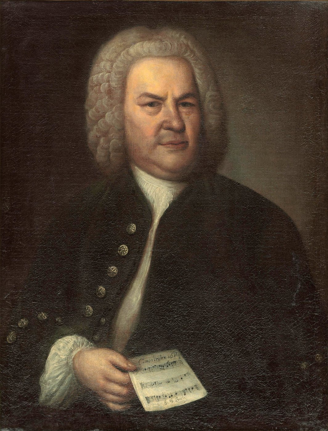 The 1746 Haussmann portrait of Johann Sebastian Bach.